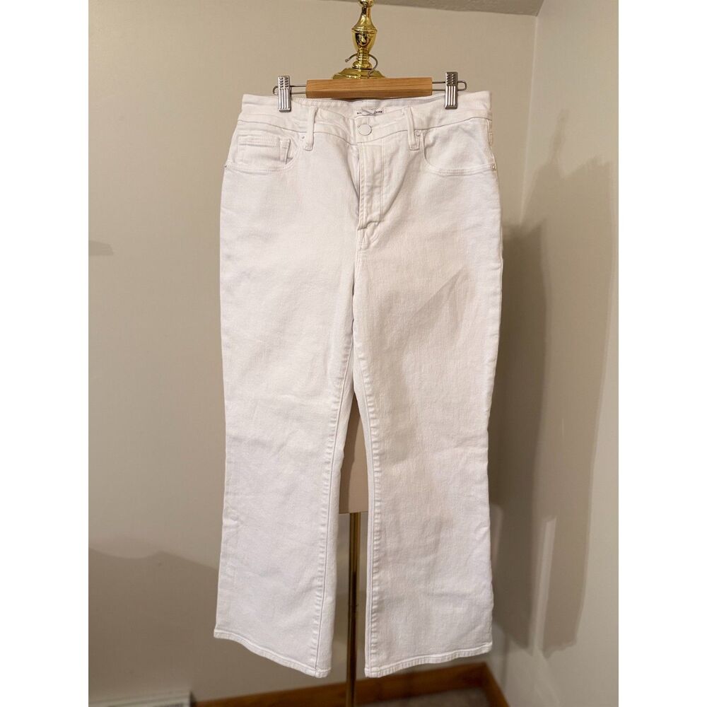 Good American Good Classic Bootcut Jeans 8/29 White High Rise Stretch Denim